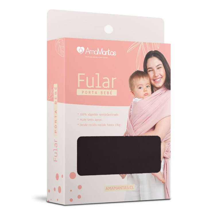 Fular Algodón Semielasticado Negro