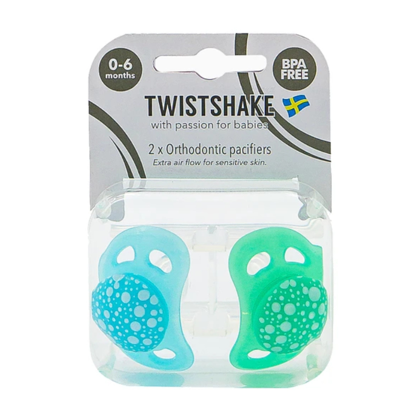 Chupetes Azul & Verde Twistshake 0 a 6 meses