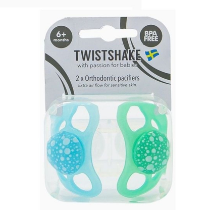 Chupetes Azul & Verde Twistshake +6 meses