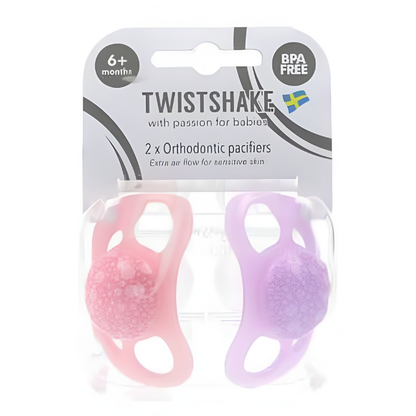 Chupetes Rosado & Violeta Twistshake +6 meses