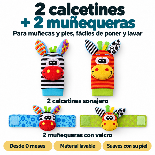 Set 2 Calcetines + 2 Muñequeras Sonajeros: foto 4