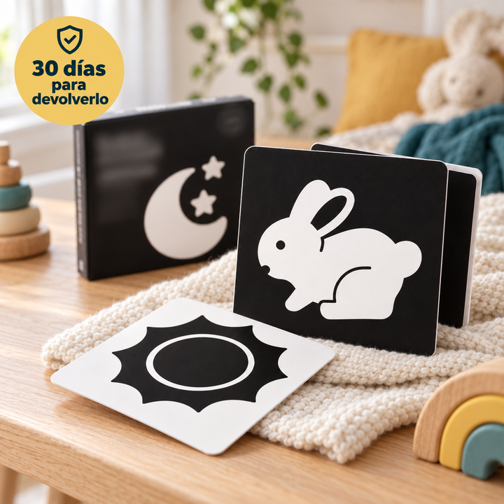 Tarjetas de Estimulación Visual Alto Contraste 0 a 3 Meses