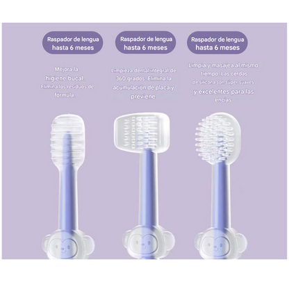 Set 3 Cepillos Dentales de Silicona Verde