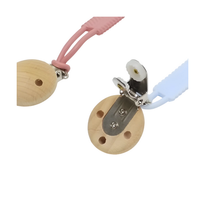 Porta Chupetes de Silicona Trenzado Gris