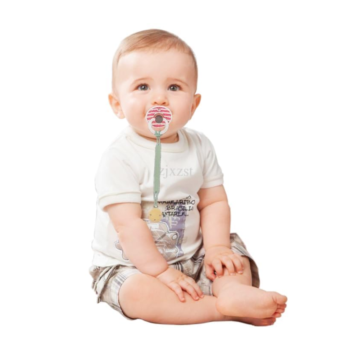 Porta Chupetes de Silicona Trenzado Gris