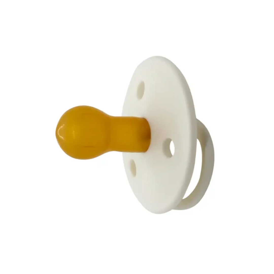 Chupetes Blanco Redondos Mininor Látex 0m+ 2 uns