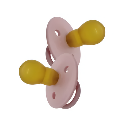 Chupetes Rosado Redondos Mininor Látex 6m+ 2 uns