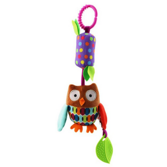 Sonajero Cascabel Para Coche Búho Café