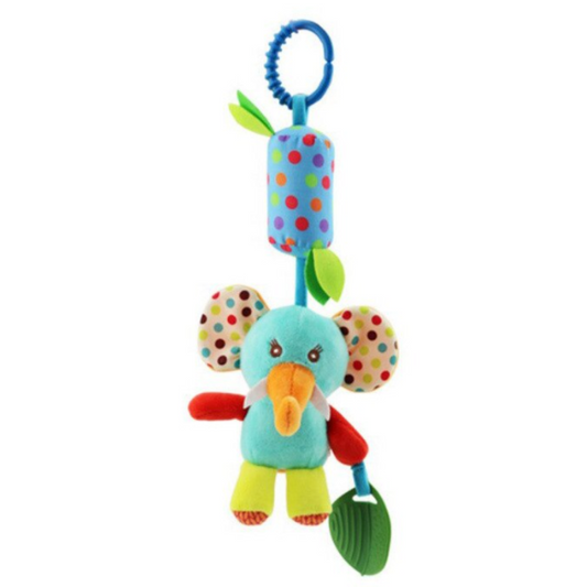 Sonajero Cascabel Para Coche Elefante Celeste