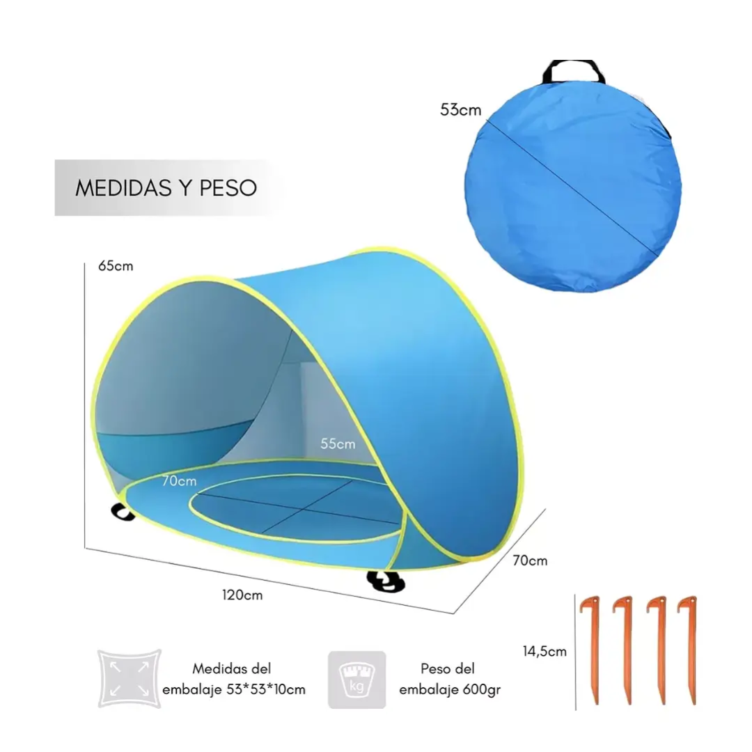 Carpa con Piscina Azul