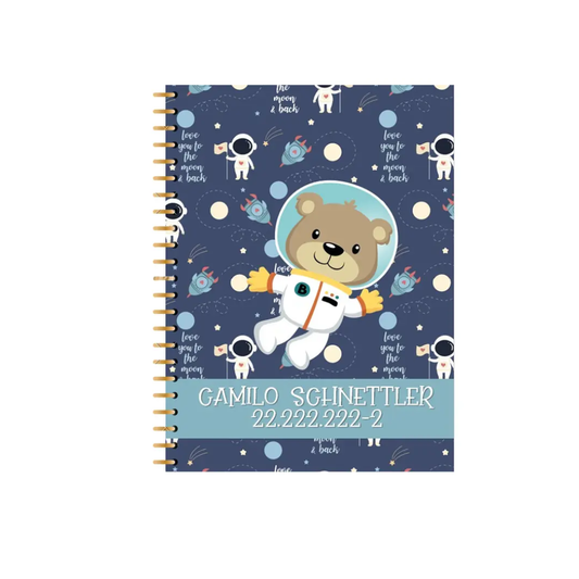 Agenda Pediátrica Personalizada Osito Astronauta