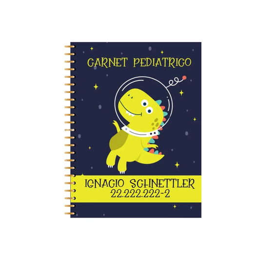 Agenda Pediátrica Personalizada Dinosaurio Astronauta