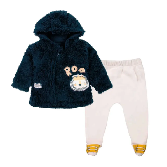 Conjunto de Felpa Azul Tigre Bebé