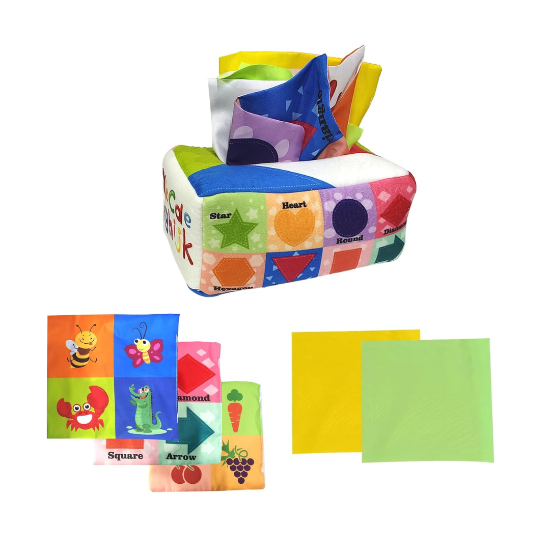 Caja de Pañuelos Sensoriales Figuras Geométricas