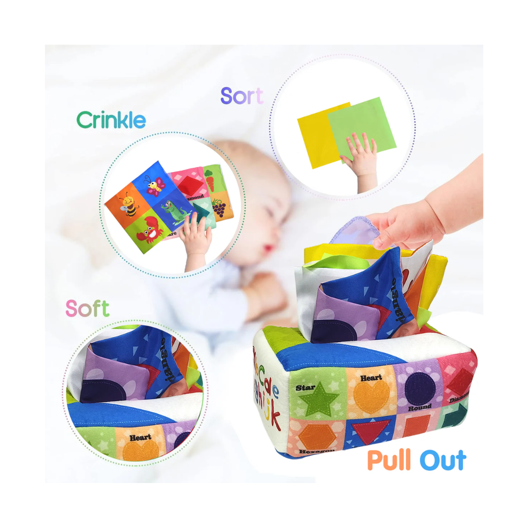 Caja de Pañuelos Sensoriales Figuras Geométricas