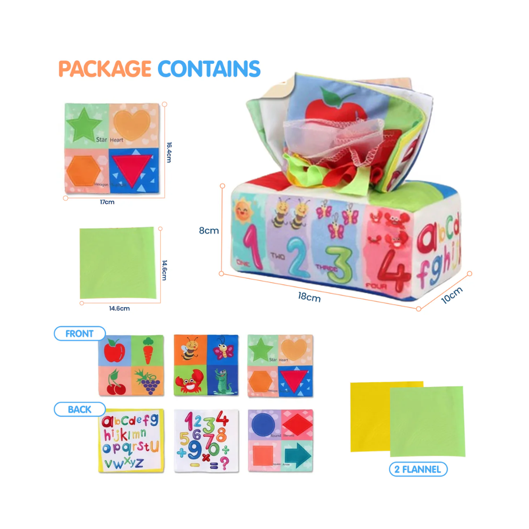 Caja de Pañuelos Sensoriales Figuras Geométricas