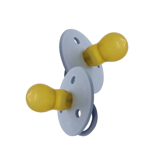 Chupetes Azul Redondos Mininor Látex 6m+ 2 uns