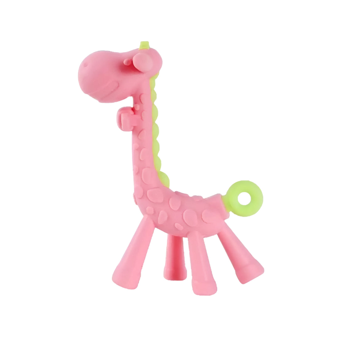 Mordedor de Silicona Jirafa Rosada