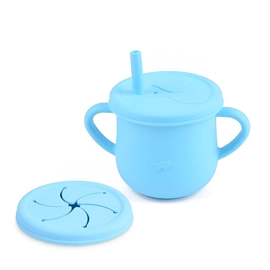 Vaso Silicona 2 en 1 Celeste