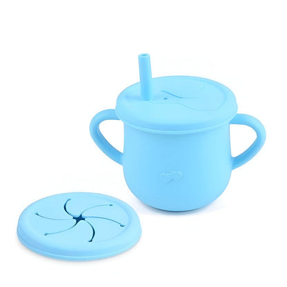 Vaso Silicona 2 en 1 Celeste