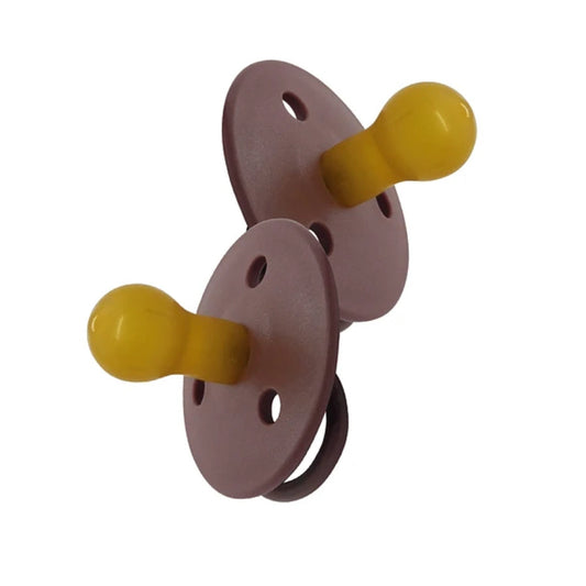 Chupetes Burdeo Redondos Mininor Látex 0m+ 2 uns