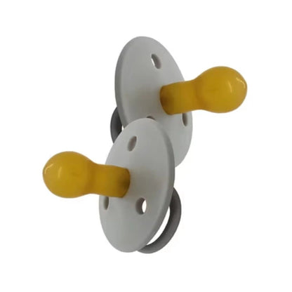 Chupetes Gris Redondos Mininor Látex 6m+ 2 uns