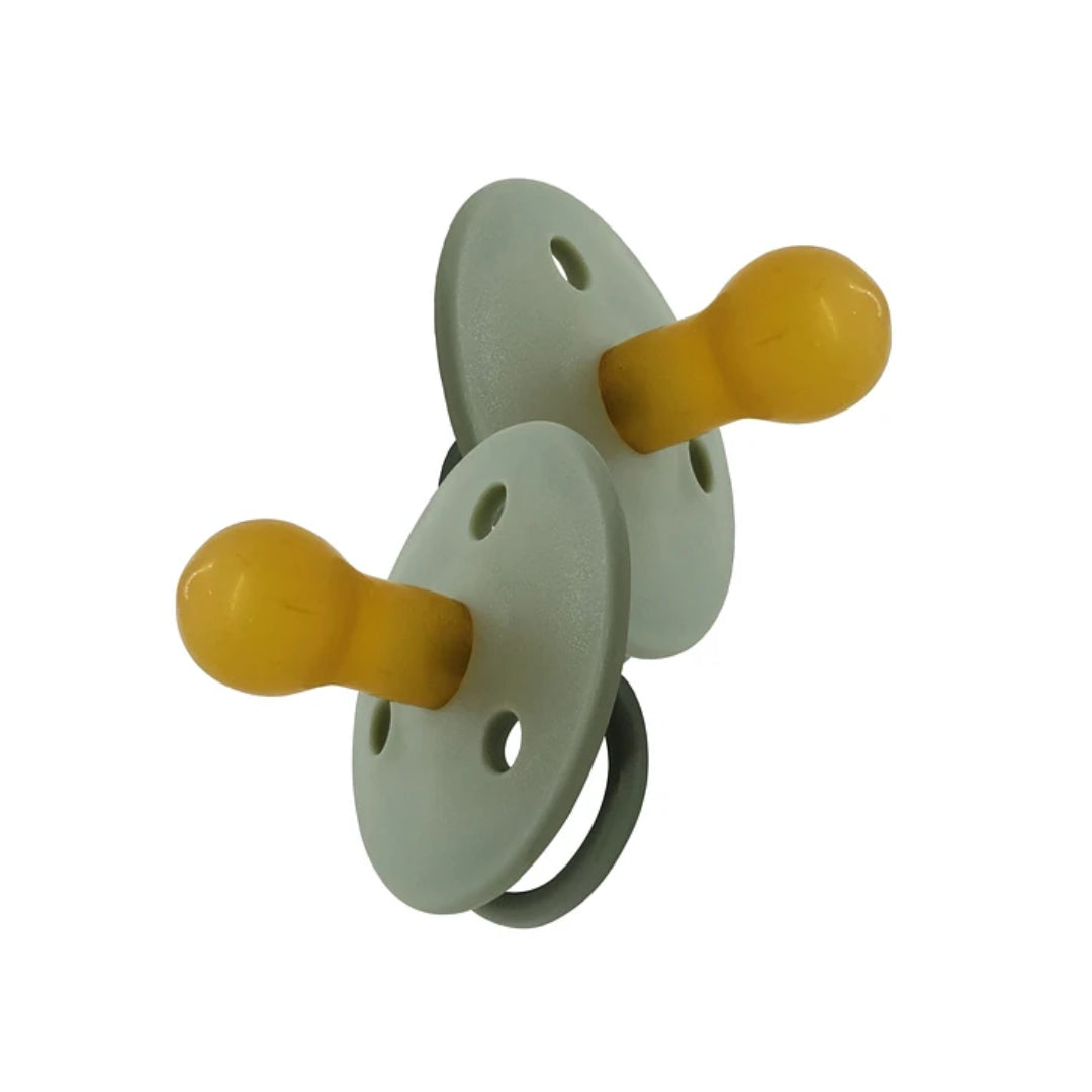 Chupetes Verde Redondos Mininor Látex 6m+ 2 uns