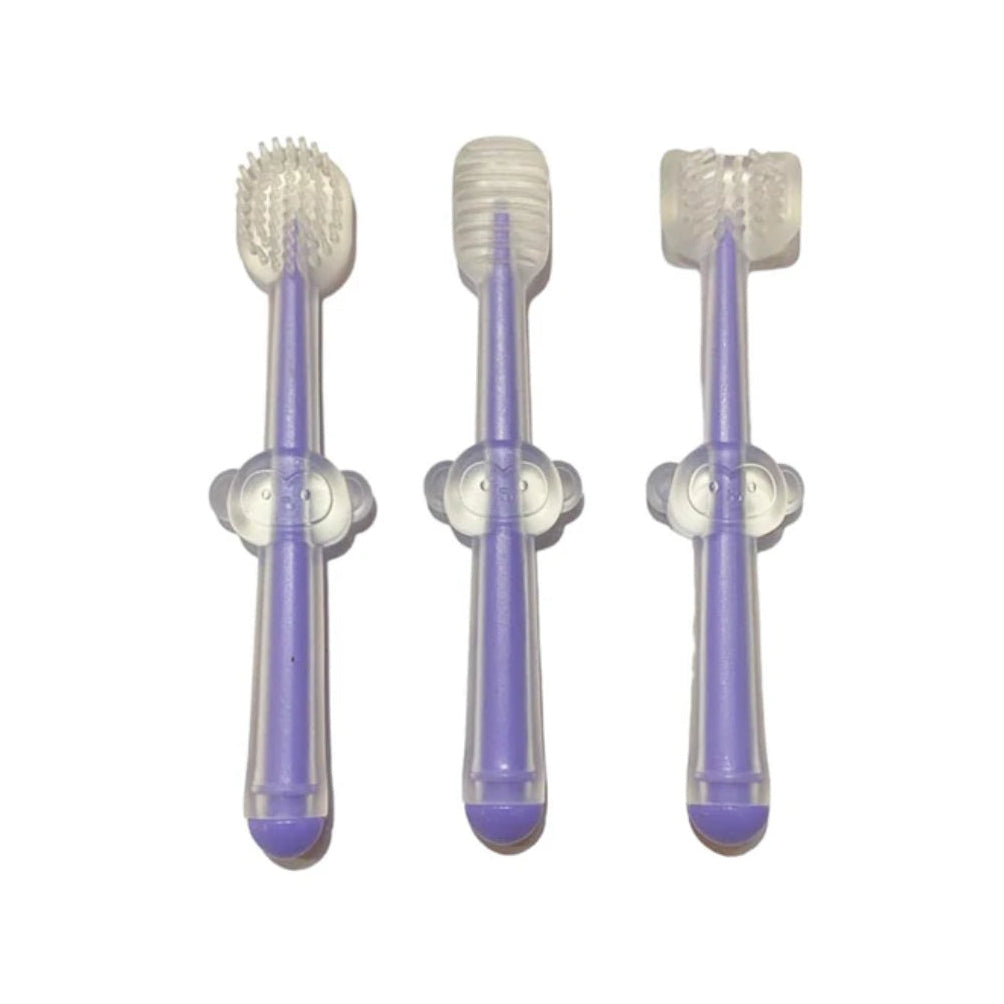 Set 3 Cepillos Dentales de Silicona Lila