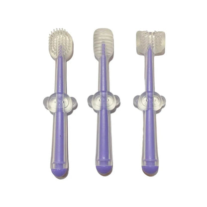 Set 3 Cepillos Dentales de Silicona Lila