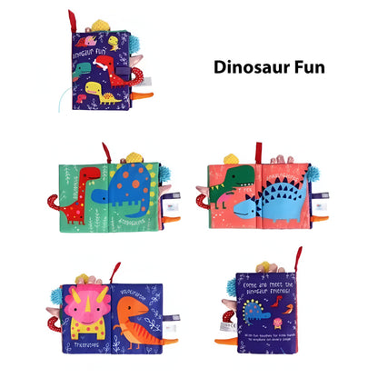 Libro Sensorial de Tela Dinosaurios