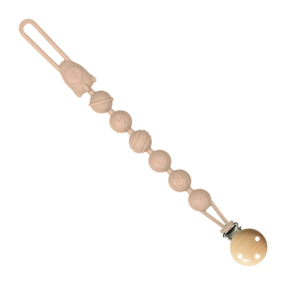 Porta Chupetes de Silicona Relieve Marrón