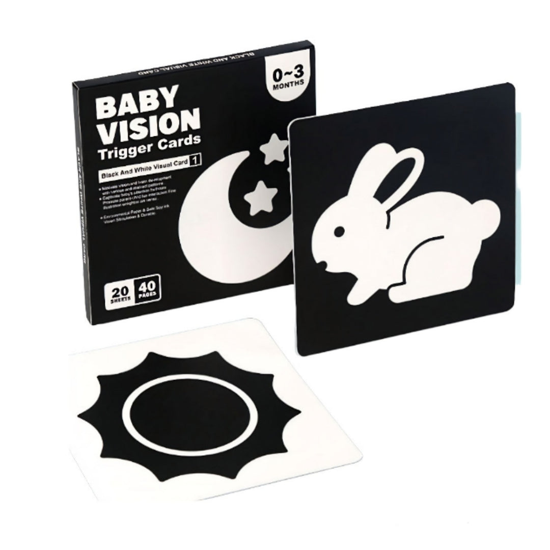 Tarjetas de Estimulación Visual Alto Contraste 0 a 3 Meses