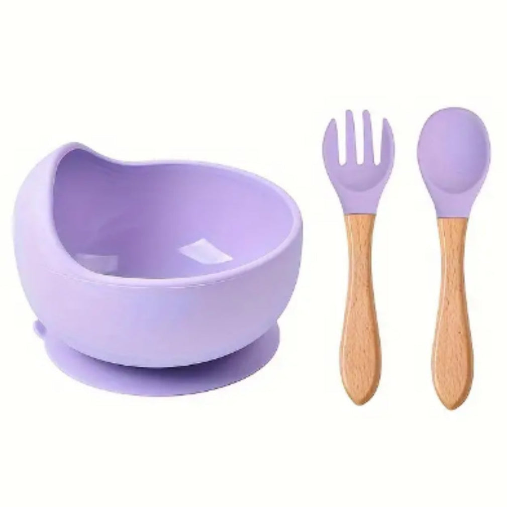 Plato de Silicona con Servicio Lila