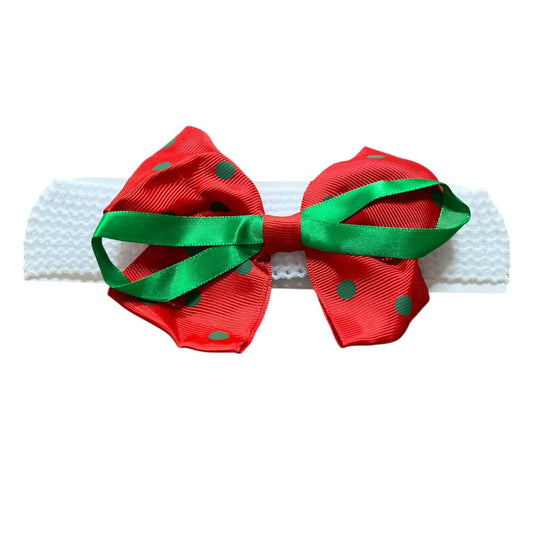 Cintillo Diseño Lazo Rojo Puntos