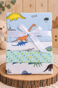 Set de 4 Tutos de Algodón Franela Temática Dinosaurio