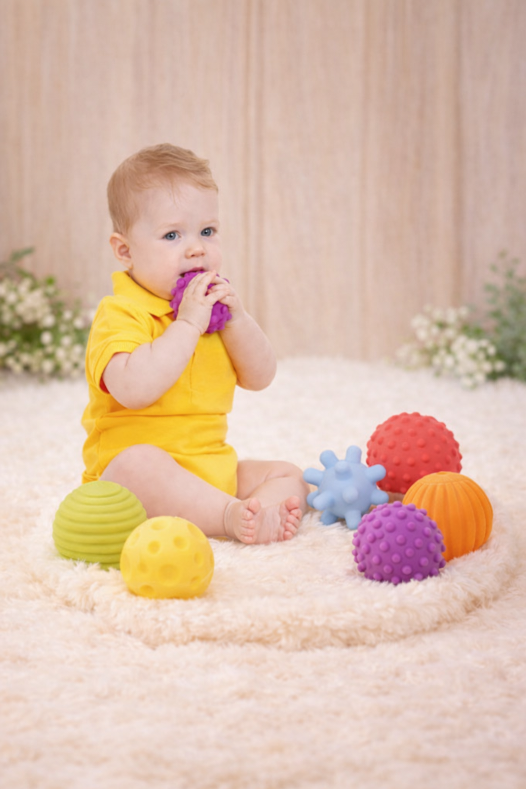 Set 6 Pelotas Texturizadas Pastel