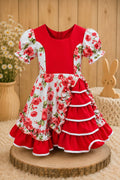 Vestido Huasita Chinita Corset  Rojo & Blanco
