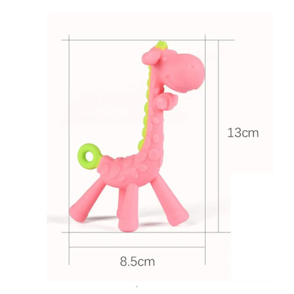 Mordedor de Silicona Jirafa Rosada