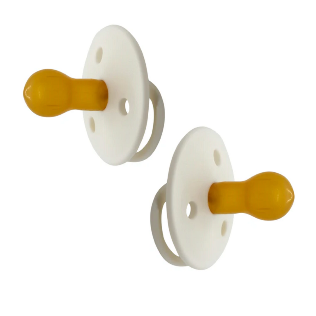 Chupetes Blanco Redondos Mininor Látex 0m+ 2 uns