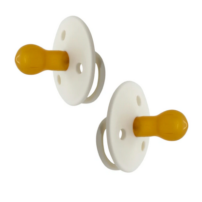 Chupetes Blanco Redondos Mininor Látex 0m+ 2 uns