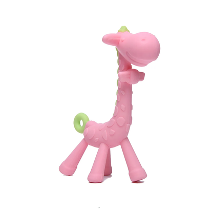 Mordedor de Silicona Jirafa Rosada