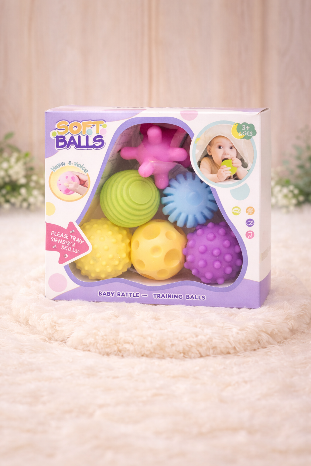 Set 6 Pelotas Texturizadas Pastel