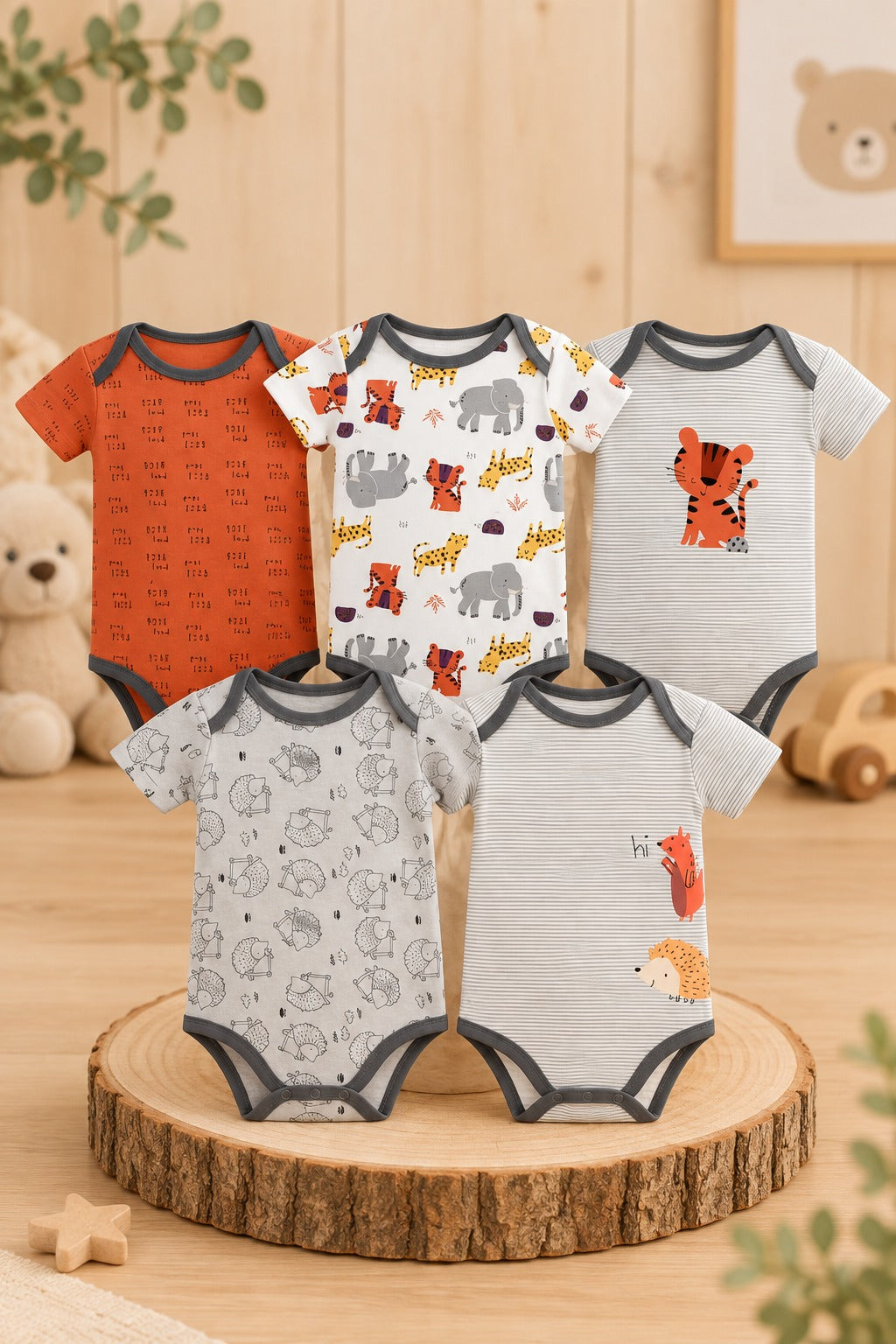 Pack 5 Bodies Erizo 🦔🧡