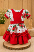 Vestido Huasita Chinita Lazo Rojo & Blanco