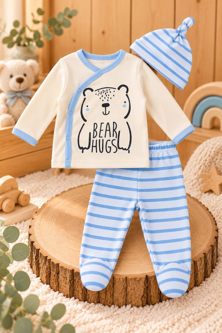 Conjunto Bebé Bear Hugs 3 Piezas 🩵🐻