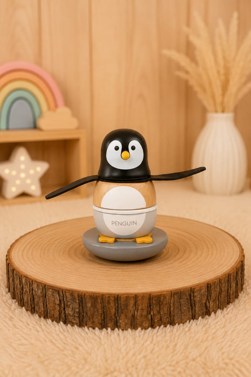 Pingüino Apilable de Madera