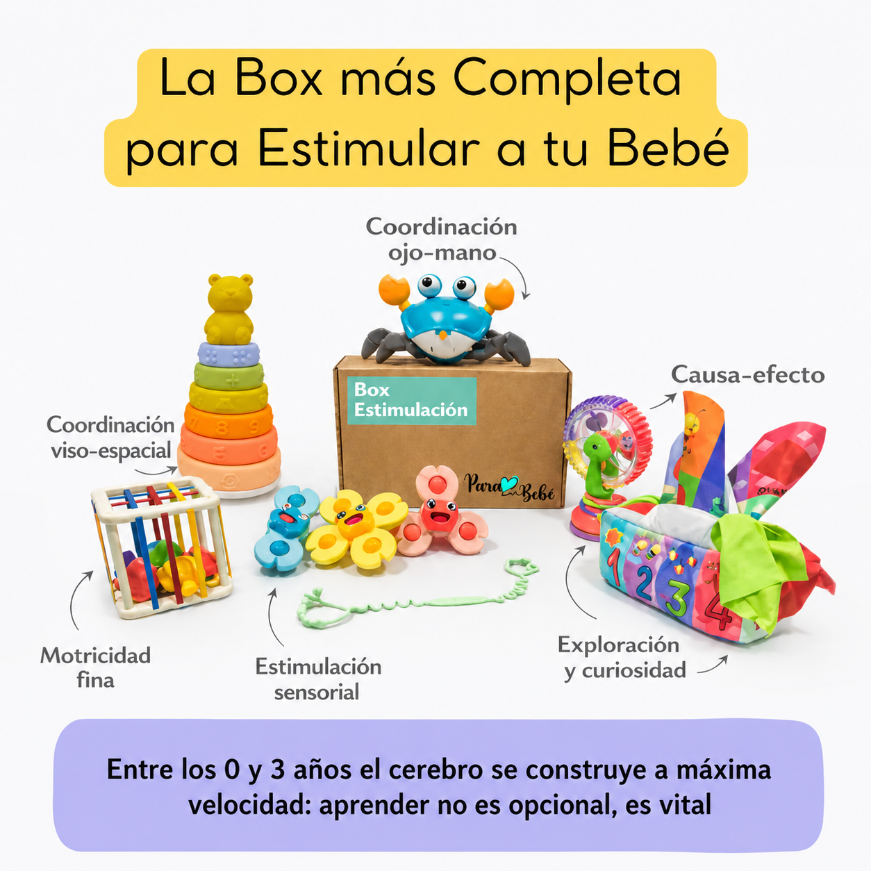 Box Estimulación Temprana de 6 a 12 Meses Aventura Marina Apilable