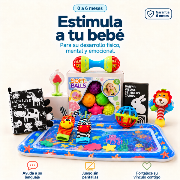 Box Estimulación Sensorial Texturas en el Océano 0 a 6 Meses: 9 juguetes estimulantes; jugar juntos ayuda a su lenguaje, despierta su curiosidad y fortalece su vínculo contigo [variante: Blanco / Negro]