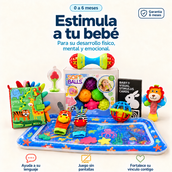 Box Estimulación Sensorial Texturas en el Océano 0 a 6 Meses: 9 juguetes estimulantes; jugar juntos ayuda a su lenguaje, despierta su curiosidad y fortalece su vínculo contigo [variante: Colores]