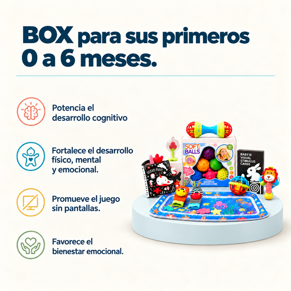 Mamá hablándole a su bebé: en sus primeros años, su cerebro forma más de 1 millón de conexiones por segundo, según el Center on the Developing Child de la Universidad de Harvard; las forma jugando contigo, y por eso importa [variante: Rojo / Negro]